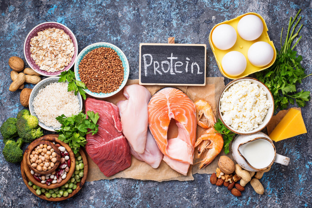 ผู้สูงอายุกับการเสริมโปรตีน เช่น โปรตีนจากพืช (Plant-Based Protein), ไข่ไก่, ปลาเนื้อขาวหรือปลาทะเล, ผลิตภัณฑ์โปรตีนเสริม